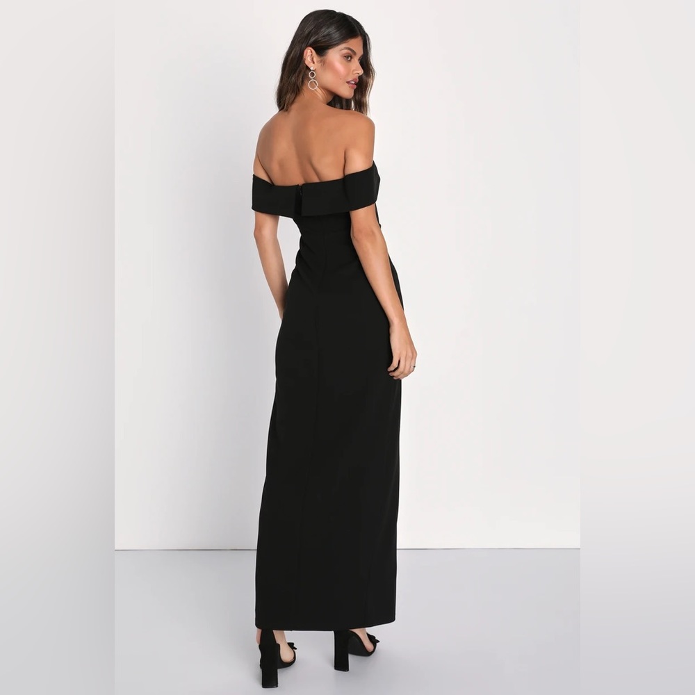 Lulu’s Enchanting Romantic Black Off-the-Shoulder Maxi Dress - Picture 2 of 15